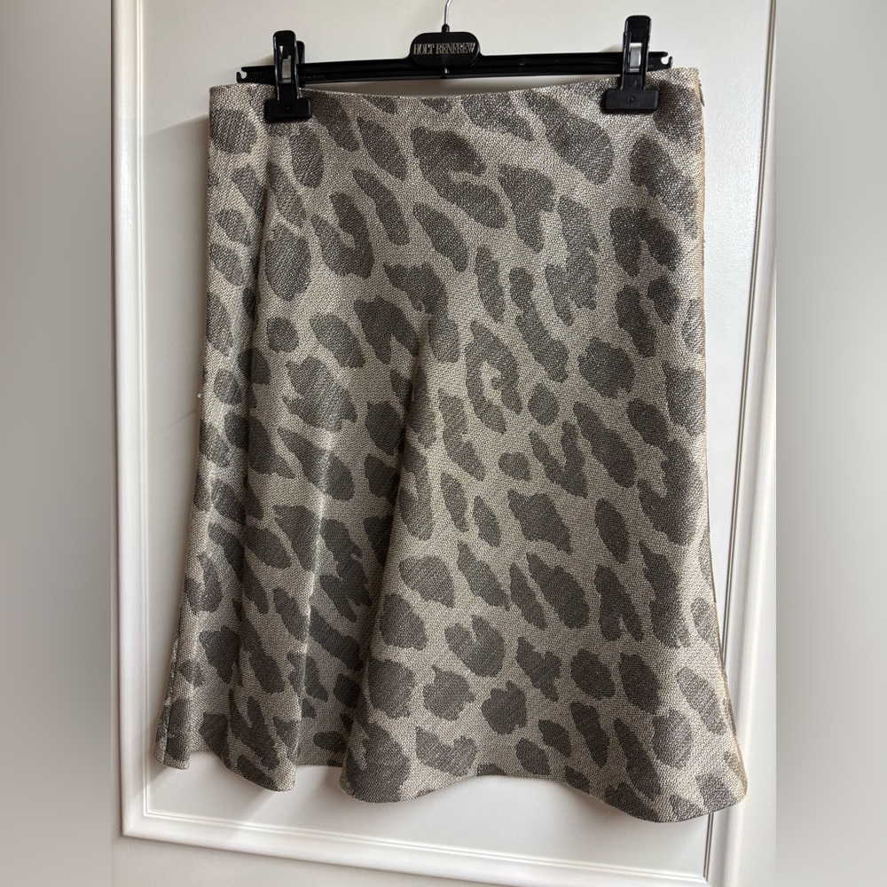Armani Leopard Print A-Line Skirt
